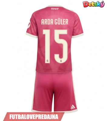 Lacne Dětský Futbalové dres Real Madrid Arda Guler #15 2026-27 Krátky Rukáv - Tretina (+ trenírky)